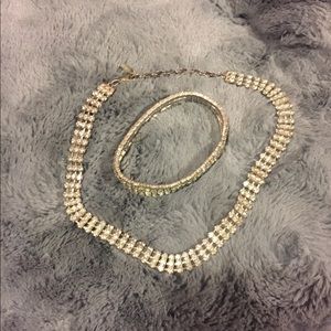 Jeweled choker and bracelet
